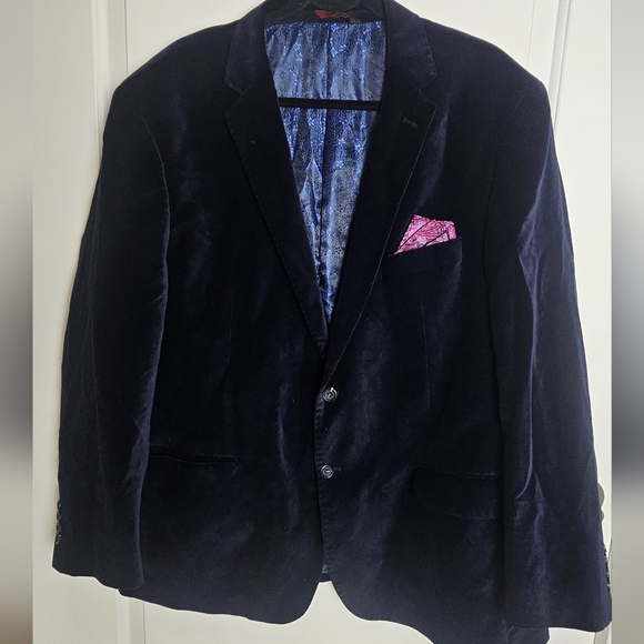 Linea Uomo Men's Velvet Blazer Size 48 Suit Jacket Coat - Picture 2 of 13